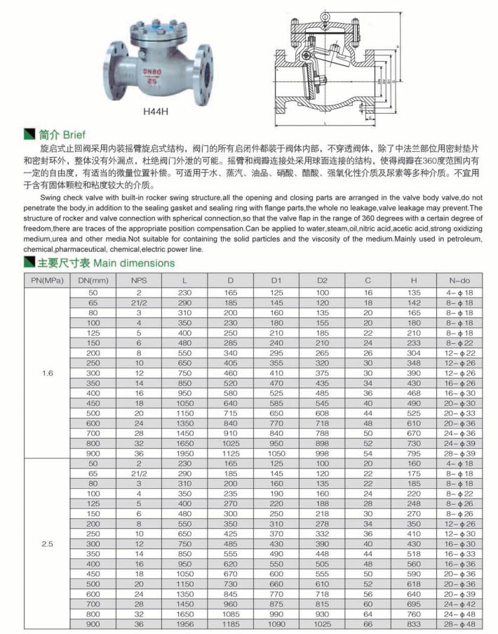 旋启式止回阀