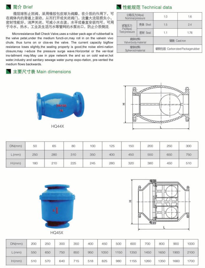微阻球形止回阀